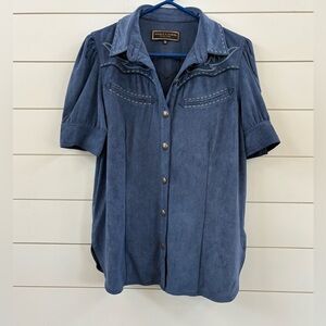 Double D Ranch Blue Button-Down Shirt
